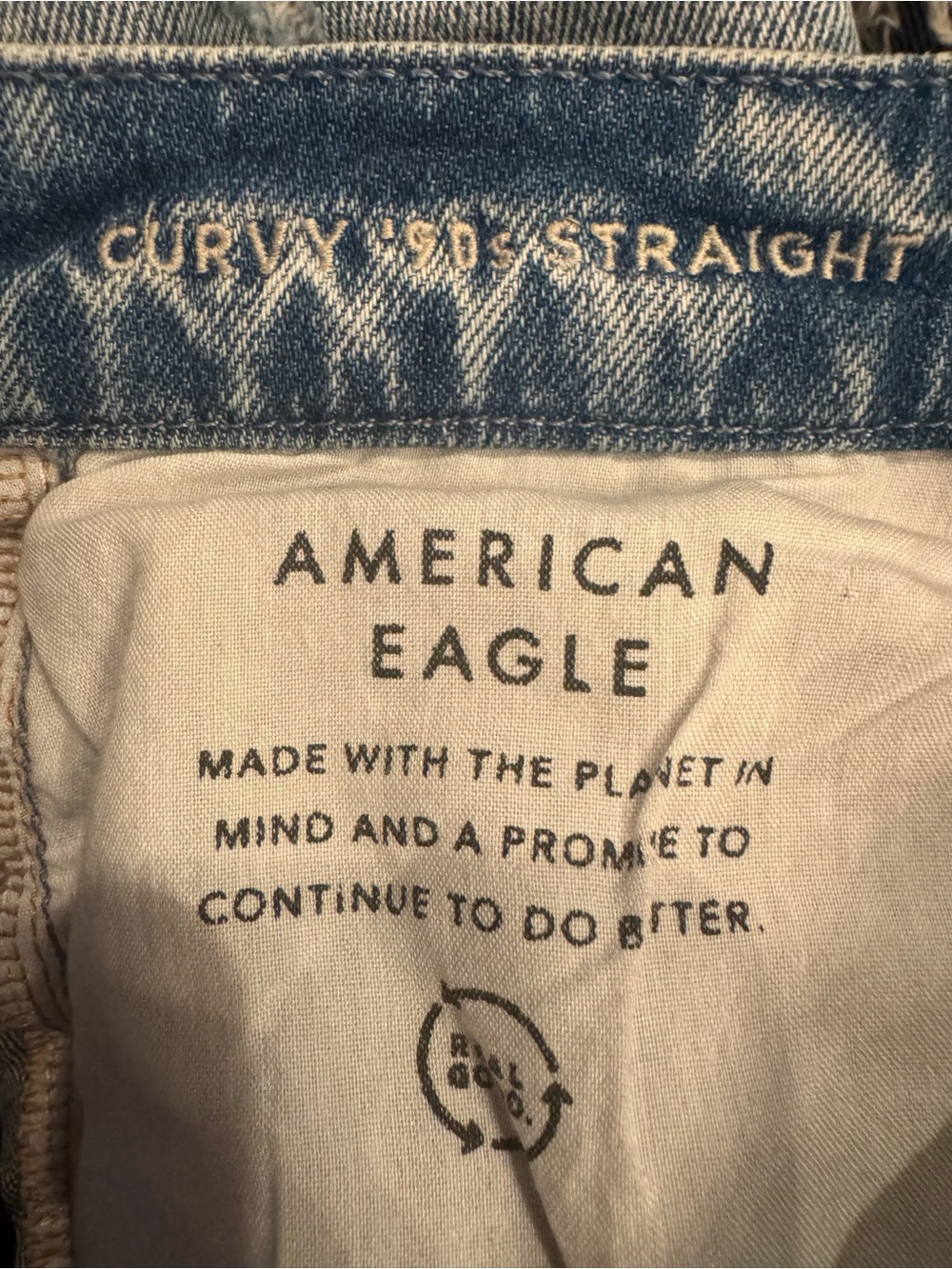 American Eagle Curvy 90s Straight Distressed Jeans - Women's Size 8 - Picture 6 of 8